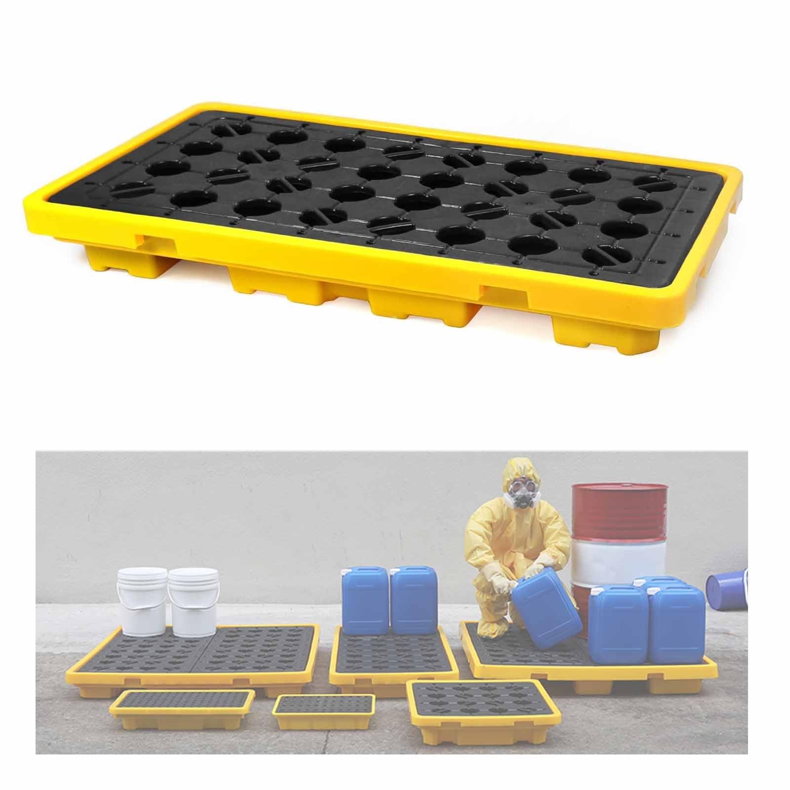 JKJZSALJ Forklift-Ready Spill Containment Pallet - Heavy-Duty Spill-Proof Tray, 2,000 Lbs Load Capacity For Industrial Garage Storage,72x72x16cm