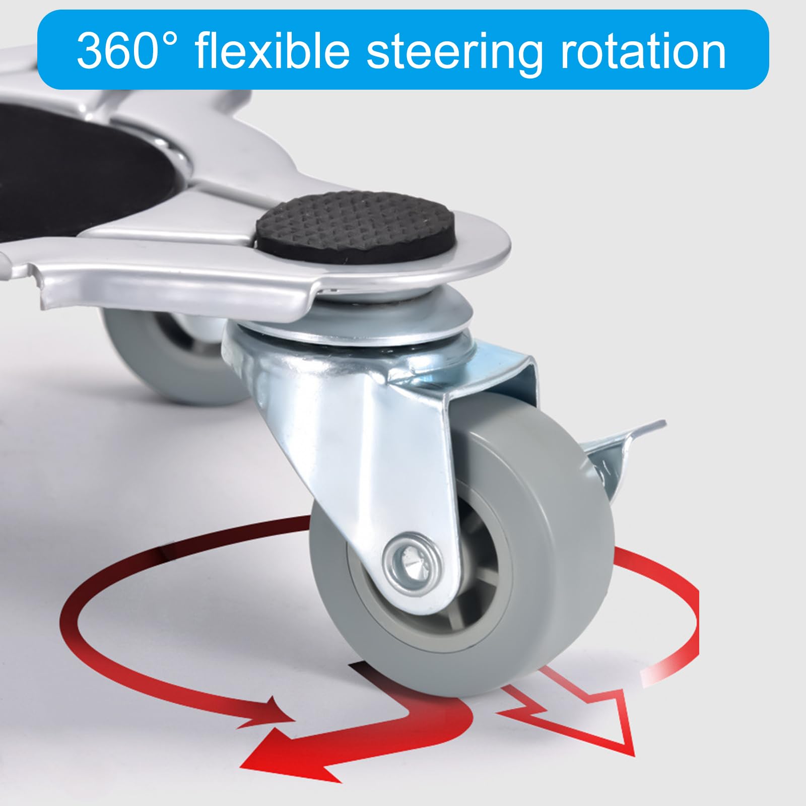 Set di Ruote piroettanti a 360° per mobili, Resistenti e con Freno, Strumento di Sollevamento Professionale per spostare Facilmente i mobili (Modello Piccolo a 4 Gambe)