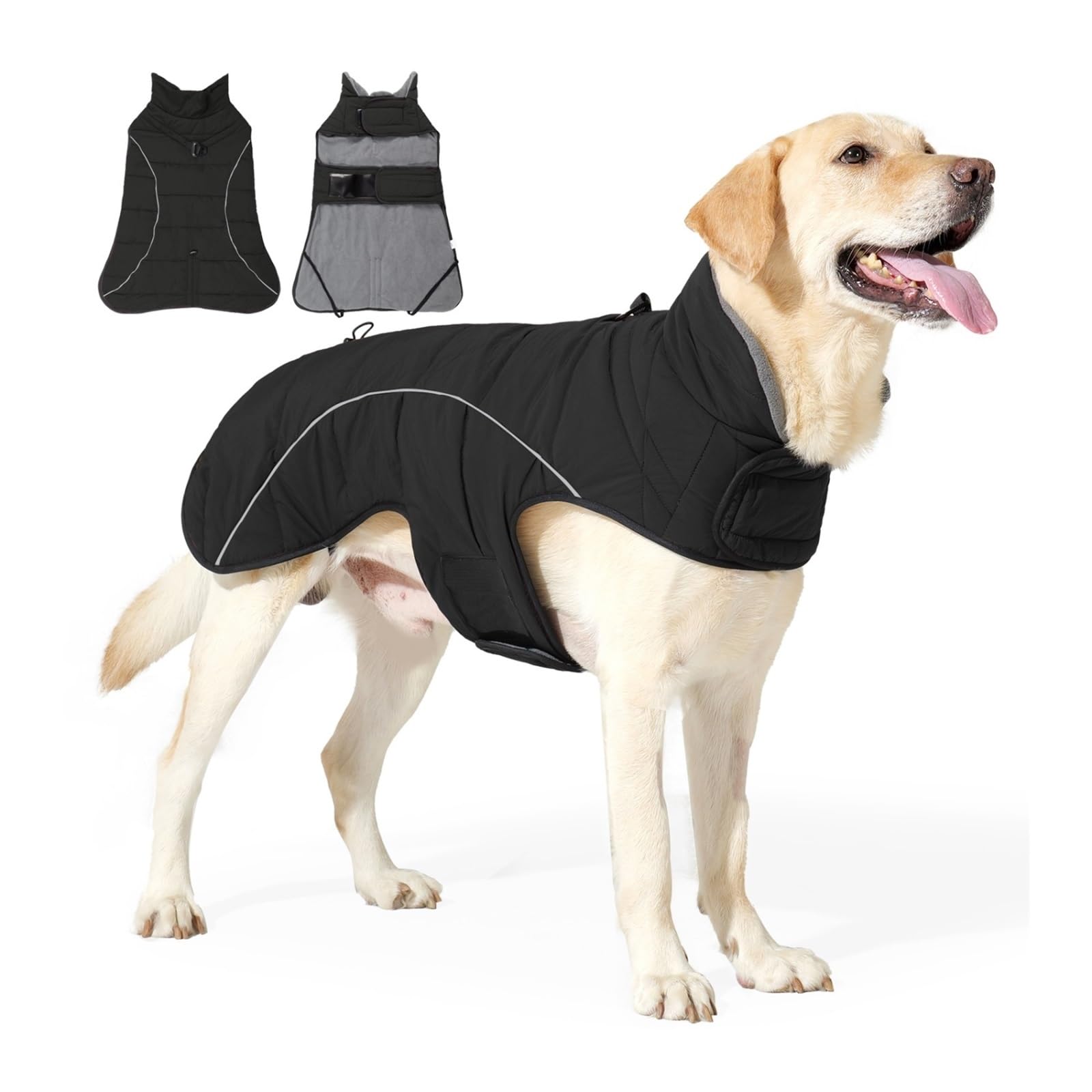 Manteau pour Chien, Veste d'hiver imperméable et Coupe-Vent, col roulé réfléchissant réglable, 1 pièce(Color14,M)