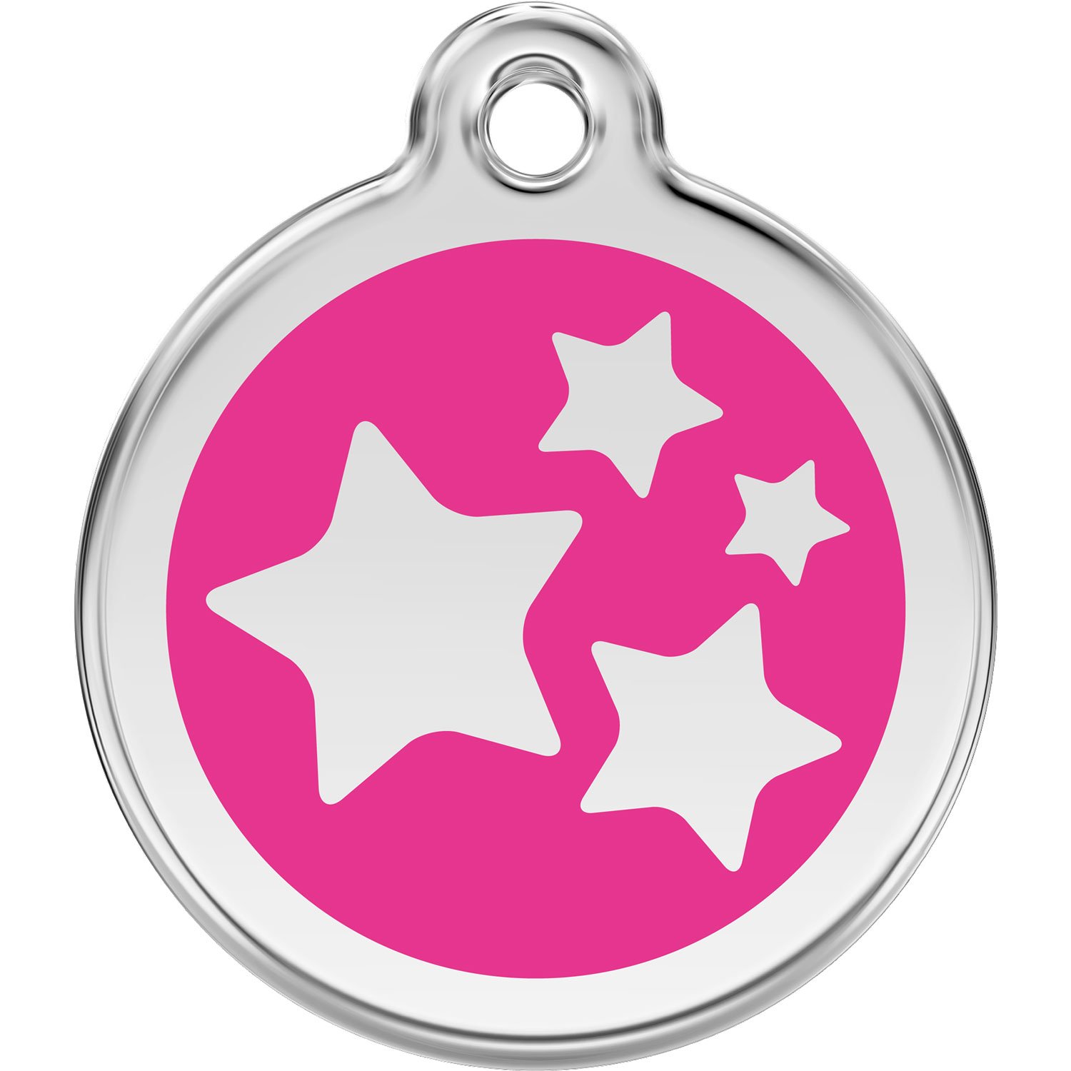 Red Dingo Personalized Stars Pet ID Dog Tag (Large Hot Pink)