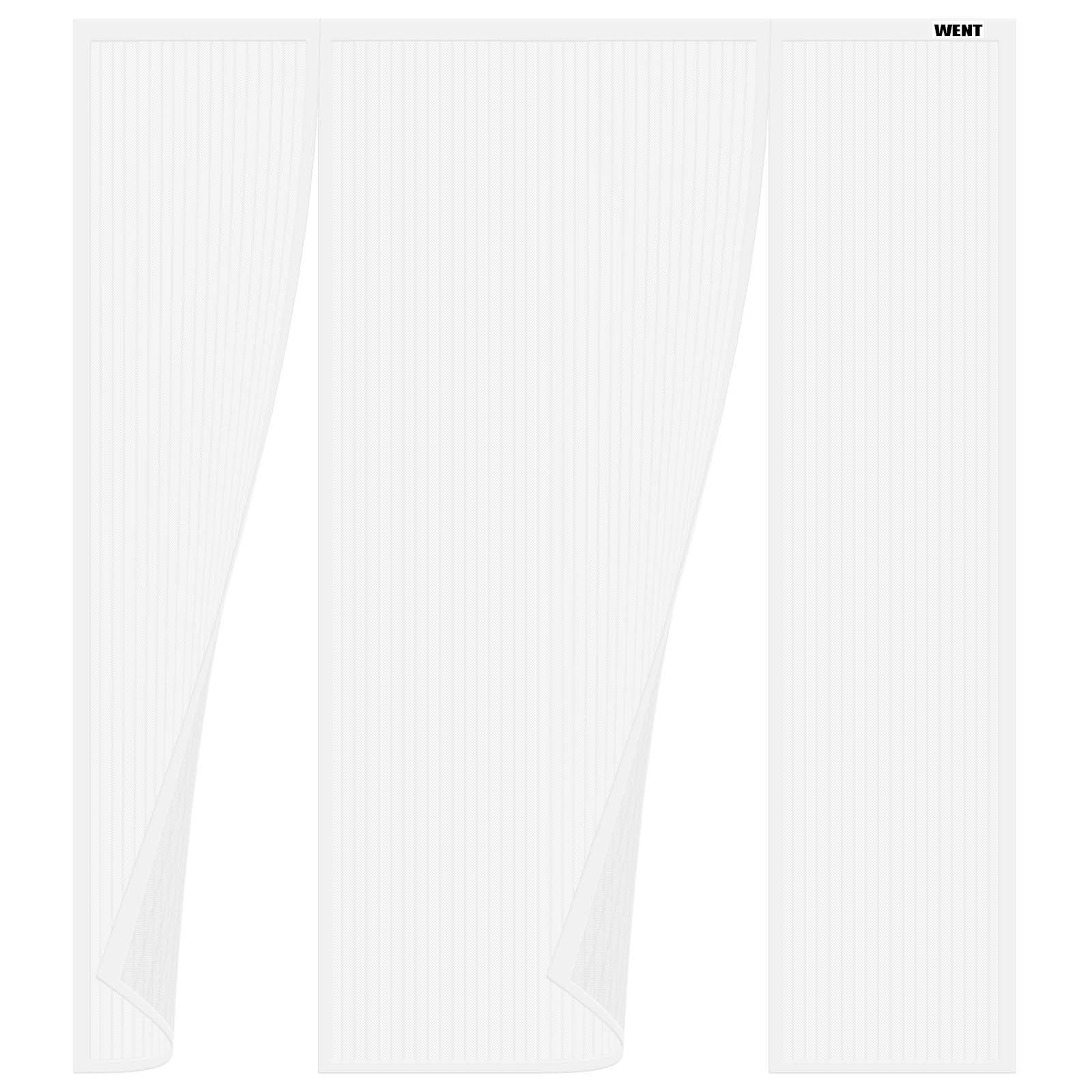 WENT Magnetic Fly Screen Door Custom Size, Various Sizes, Insect Screen No Drilling Required, Suitable for Balcony, Terrace, Cellar, Bedroom and Sliding Doors, White — image 1