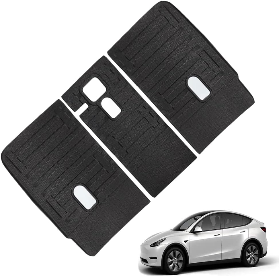 Cargo Liners with Backrest Mats, 3D All Weather Tech Waterproof Rear Cargo Trunk Tray Floor Mat ＆ Second Row Seat Back Cover Accessories Compatible with 2020-2024 2025 Model Y 5-Seat（Not for Juniper）