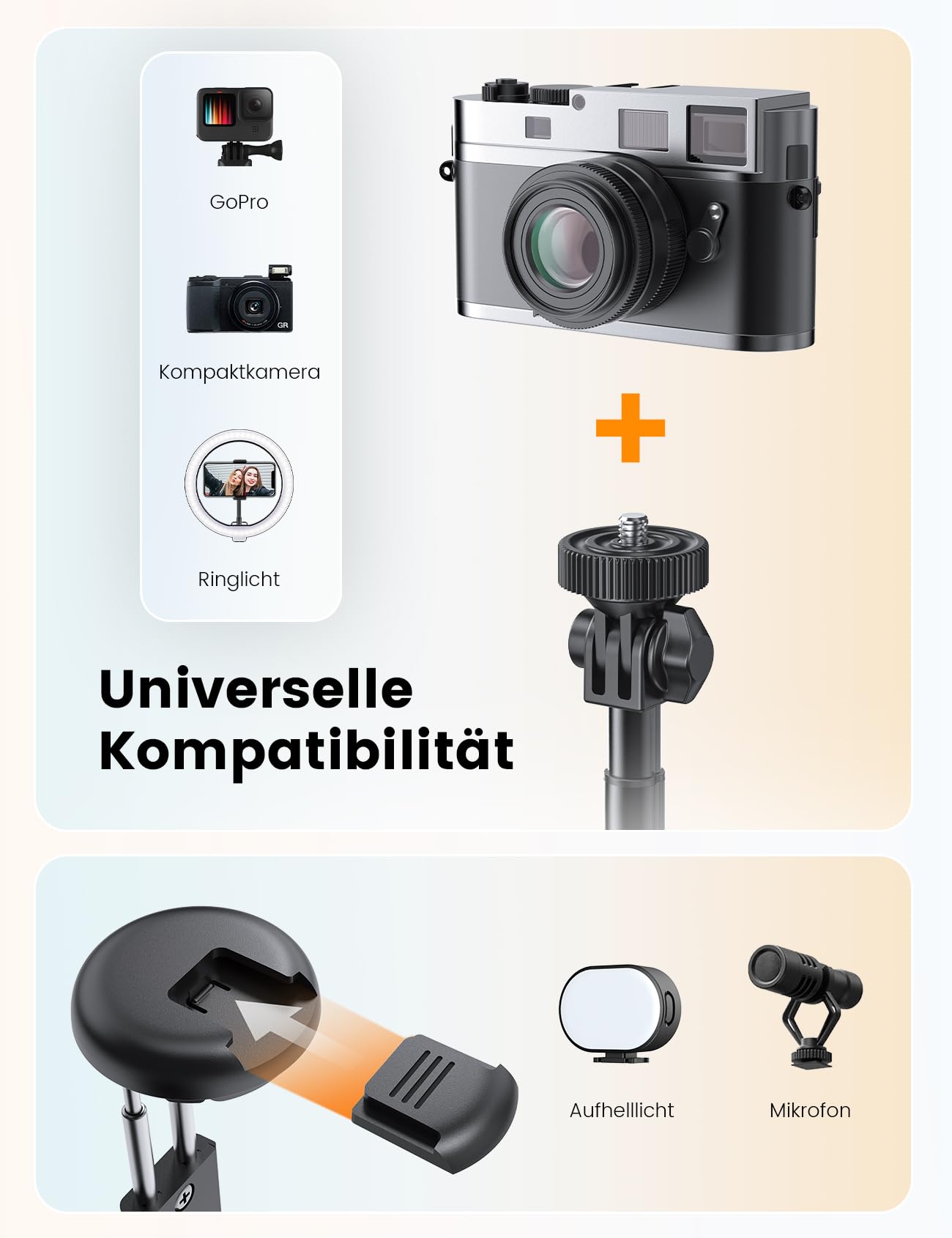 ANXRE Handy Stativ mit Licht, NT99 172cm Selfie-Stick für Smartphone & Kamera, Lichtstativ für Videoaufnahmen, Handystativhalter Ständer Kompatibel mit Smartphone, Kamera, GoPro