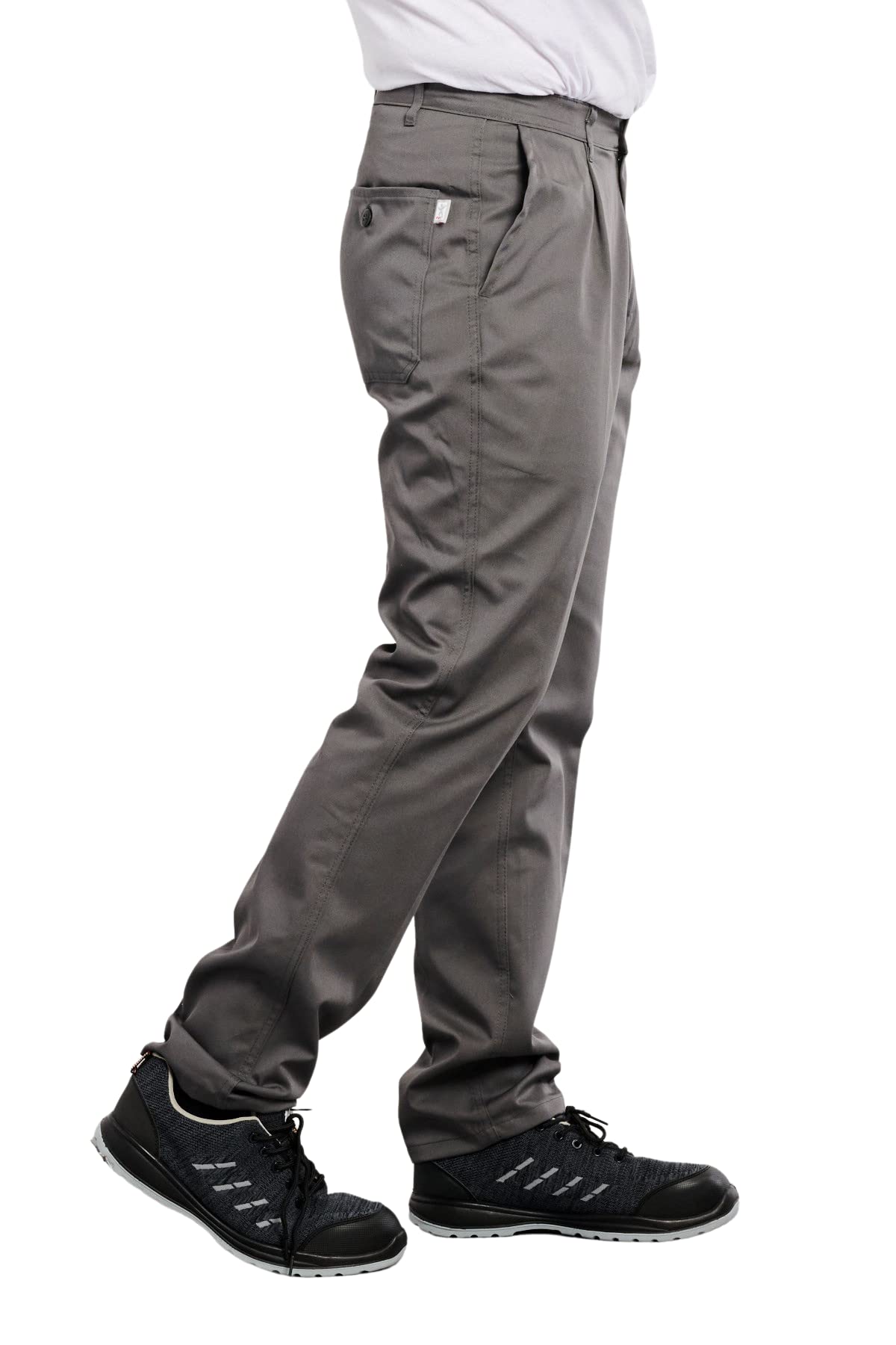 Pantalon de Cuisine Pied de Poule Pantalon de Chef Classique Polycton Taille elastiquée