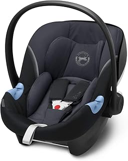 CYBEX Gold Portabebé Aton M i-Size, En contra de la marcha, Incluye reductor para recién nacido, Para niños de 45 cm a 87 cm, Máximum 13 kg, Granite Black