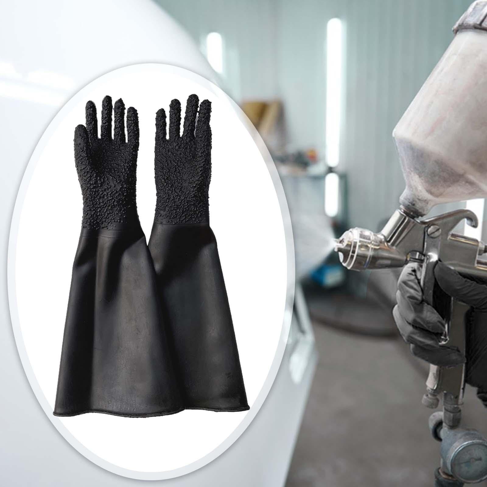 Guantes de chorro de arena para chorro de arena, protección de trabajo seguro, chorro de arena con partículas, 300 x 680 mm