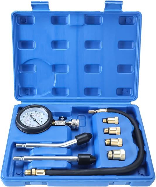 FreeTec Professional Petrol Gas Engine Cylinder Compression Tester Gauge Kit Auto Tool