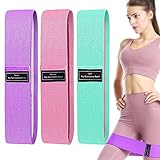 Rutschfest Fitnessbänder - Der Trainingsbänder besteht aus Baumwolle und Naturlatex und zeichnet sich durch hervorragende Elastizität, Reißfestigkeit und Haltbarkeit aus. Darüber hinaus verhindert eine dicke Innenschicht mit rutschfestem Latexfaden ein Verrutschen und Einrollen und ist somit die beste Wahl für Training und Fitness.