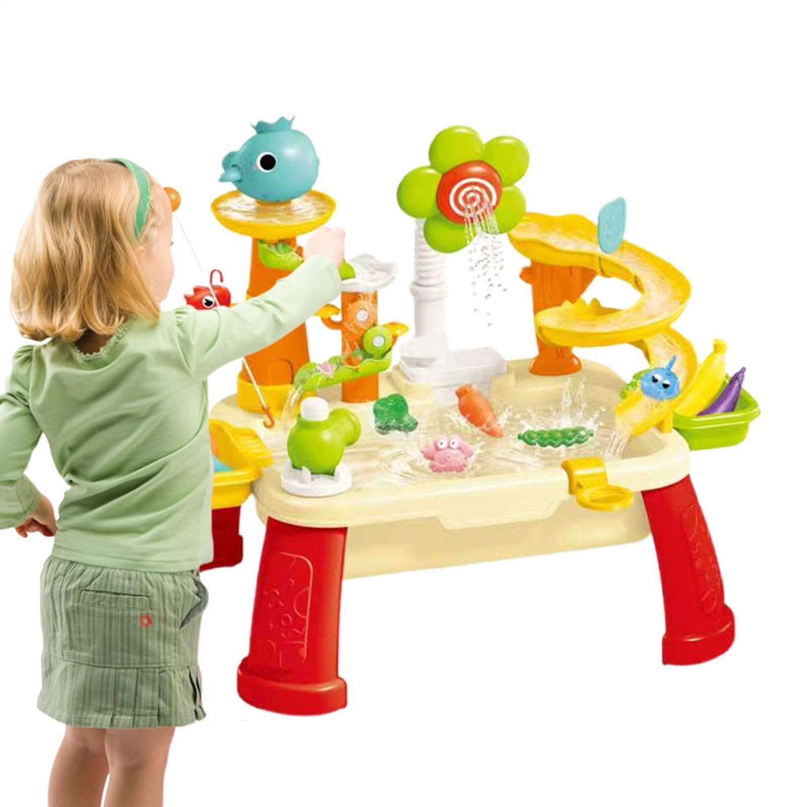 Generisch Tavolo d'acqua per bambini, giocattolo per piscina con pompa elettrica | Giocattolo estivo all'aperto per ragazze, bambini prescolari, giardino, terrazza, campeggio, asilo, casa, bagno, sala giochi