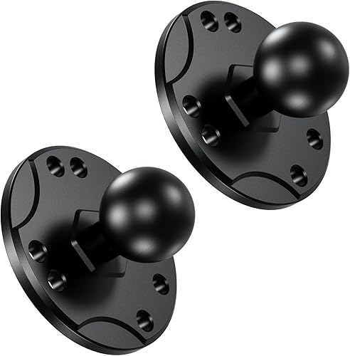BRCOVAN Paquete de 2, aleación de aluminio de 6 agujeros AMPS de placa redonda de montaje con adaptador de bola de TPU de 1 pulgada, compatible con