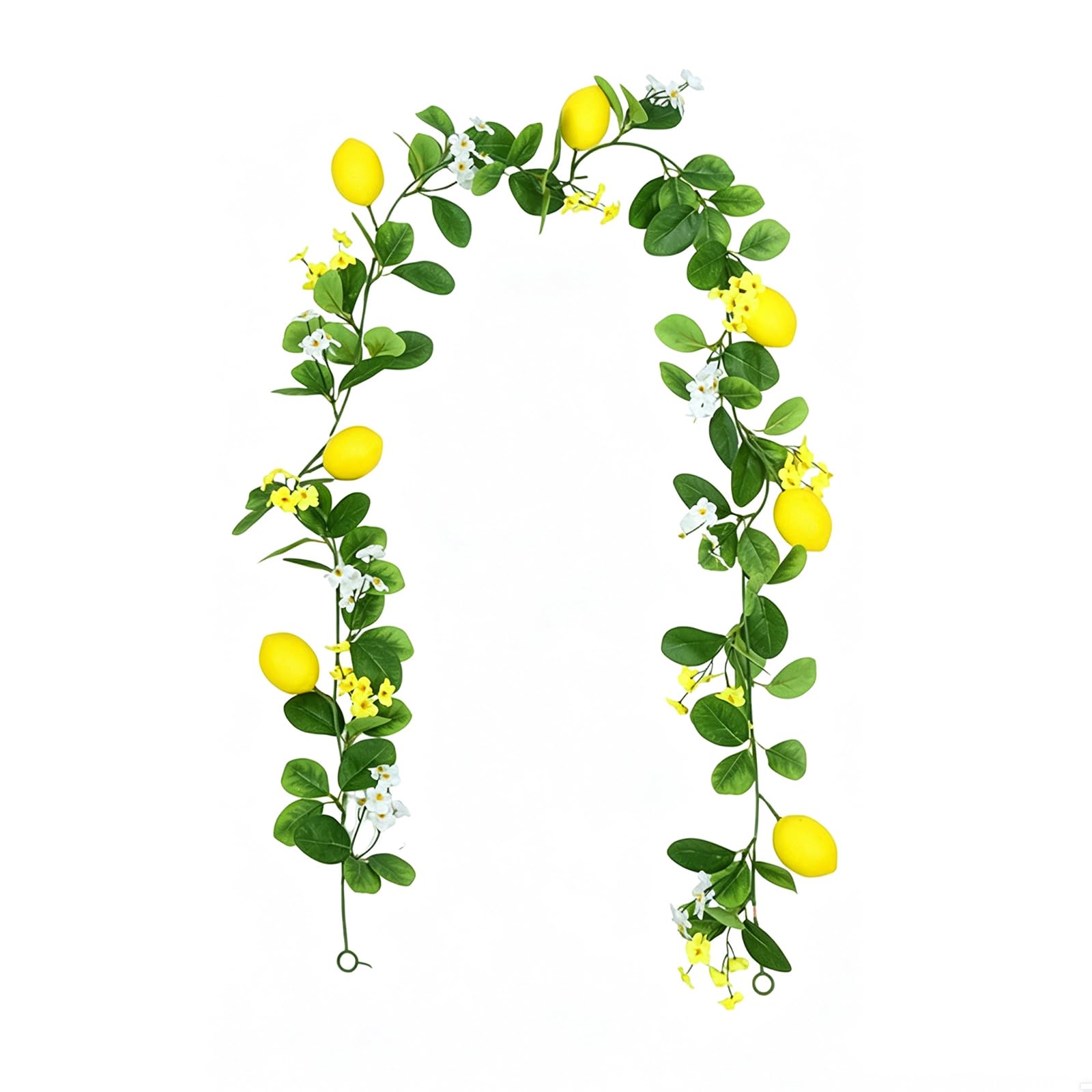 Realistic Artificial Lemon Garland with Green Leaves Simulated Lemon Vine Strips Summer Greenery Vines Garland for Indoor Home Decoration