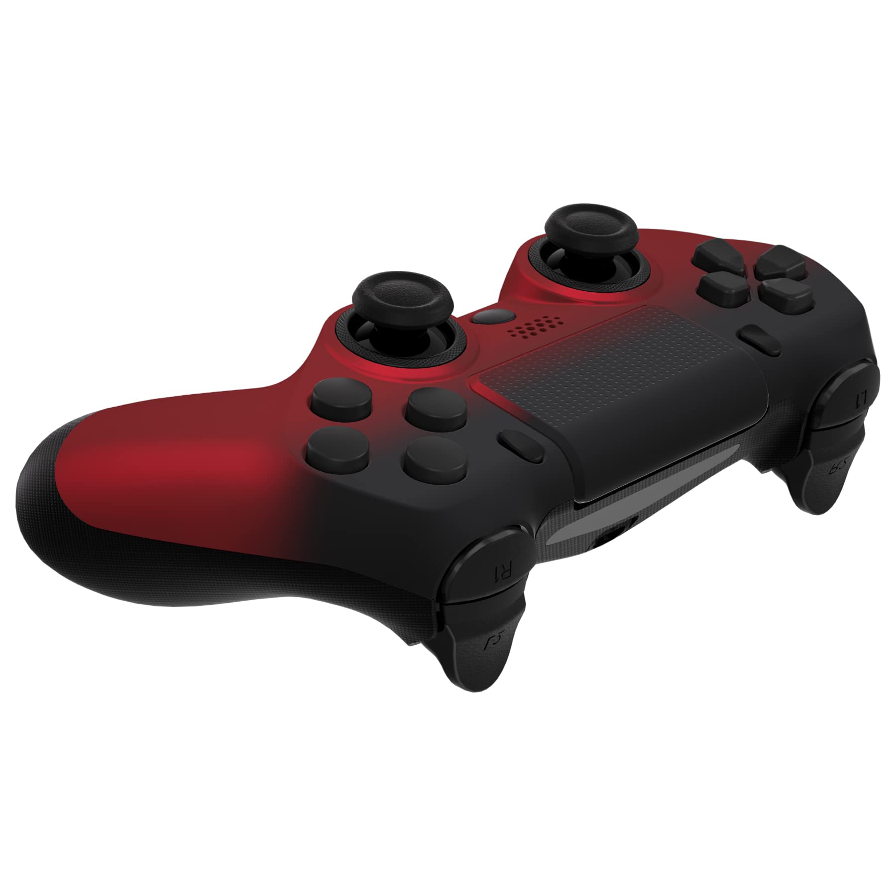 eXtremeRate Ghost Coque pour ps4 Manette avec Pavé Tactile pour ps4 Slim Pro JDM-040/050/055, Manette Non Incluse,Dégradé Noir Rouge