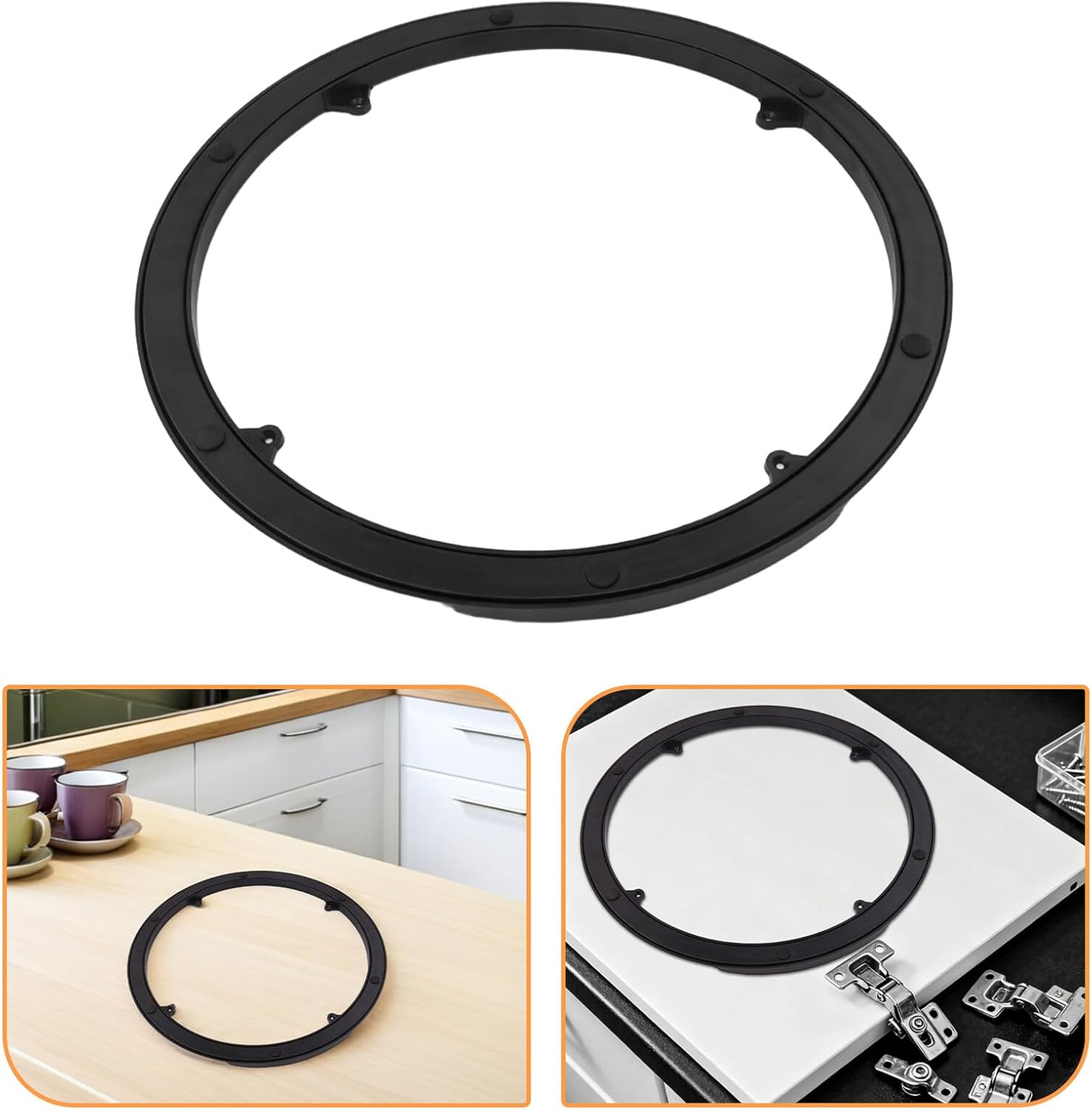 Artibetter Silent 40cm Plastic Turntable Base with Swivel Plate for Kitchen Storage, Rotating Lazy Susan Kit Part, Hollow Multi-Purpose Rotating Serving Tray Base