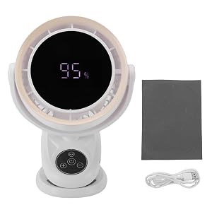 Desk Fan USB Rechargeable 2400mAh Bladeless Oscillating Fan with Clamp - Quiet Low Noise Cooling Portable Home Office