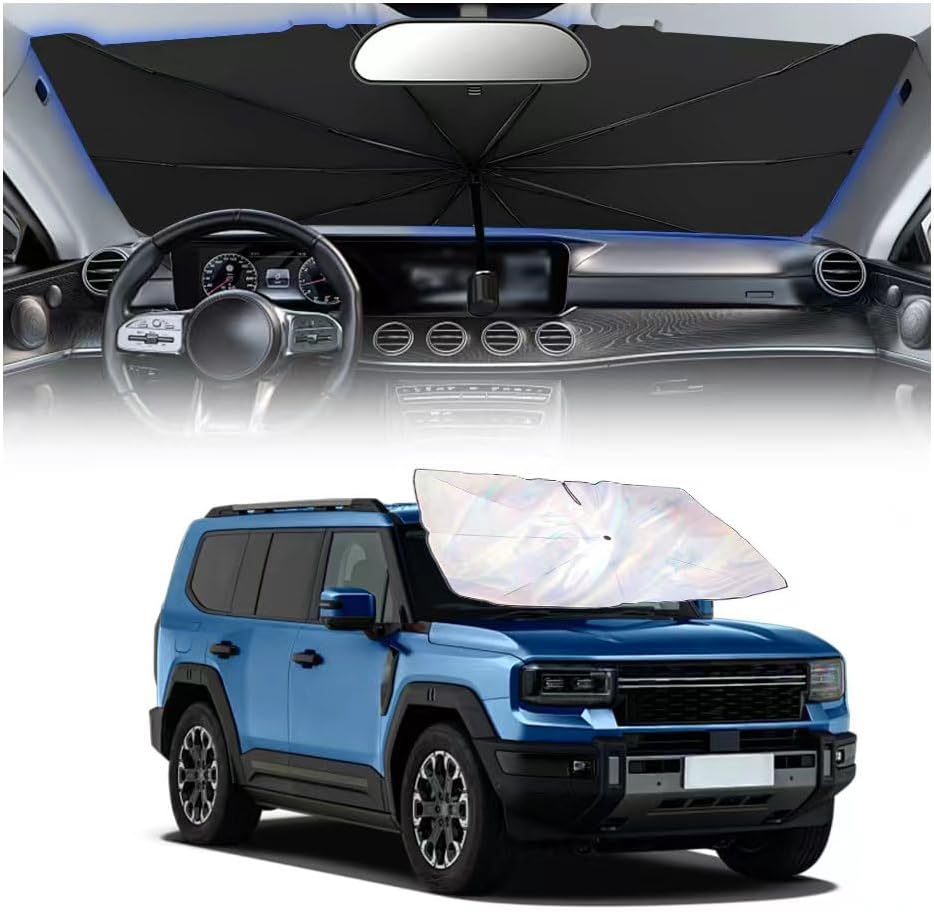 55.1"×31.5" Car Windshield Sun Shade Umbrella Foldable,2026 Upgraded Car Sun Shade Windshield Umbrella for Blocking Sunlight,Suns Shades for Cars Windshields Fit Cars,SUVs