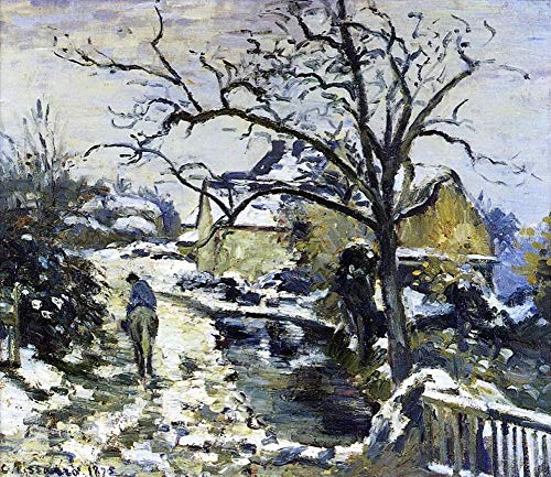 Camille Pissarro paysage peinture à l'huile poésie d'hiver à la main