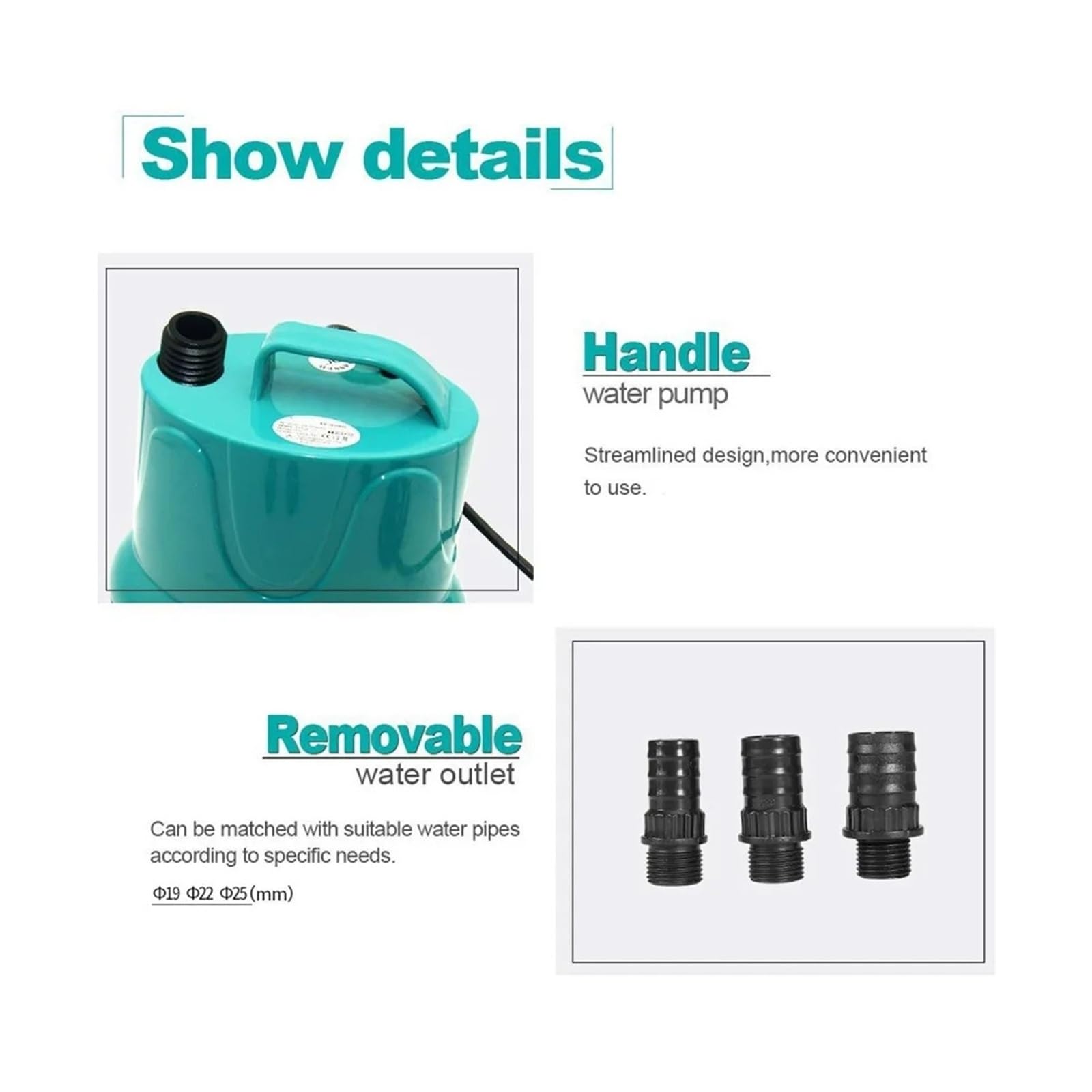 Bomba de Agua Sumergible, circulación Ultra silenciosa, 220-240V, con Mango for Estanque, Acuario, Fuente hidropónica for pecera