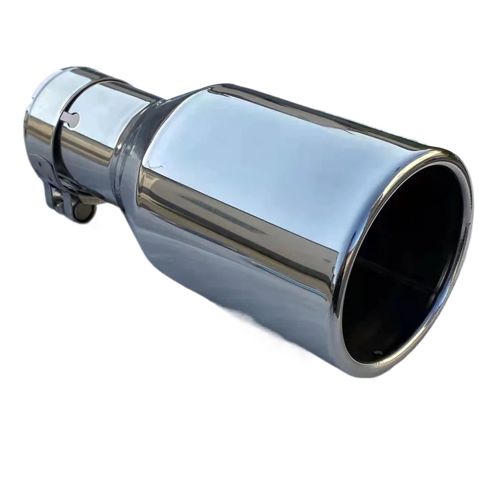 tłumik końcowy Stal nierdzewna Pojedyncza płaska krawędź tłumika tylna rura wydechowa modyfikacja samochodu(51MM IN-89MM OUT)