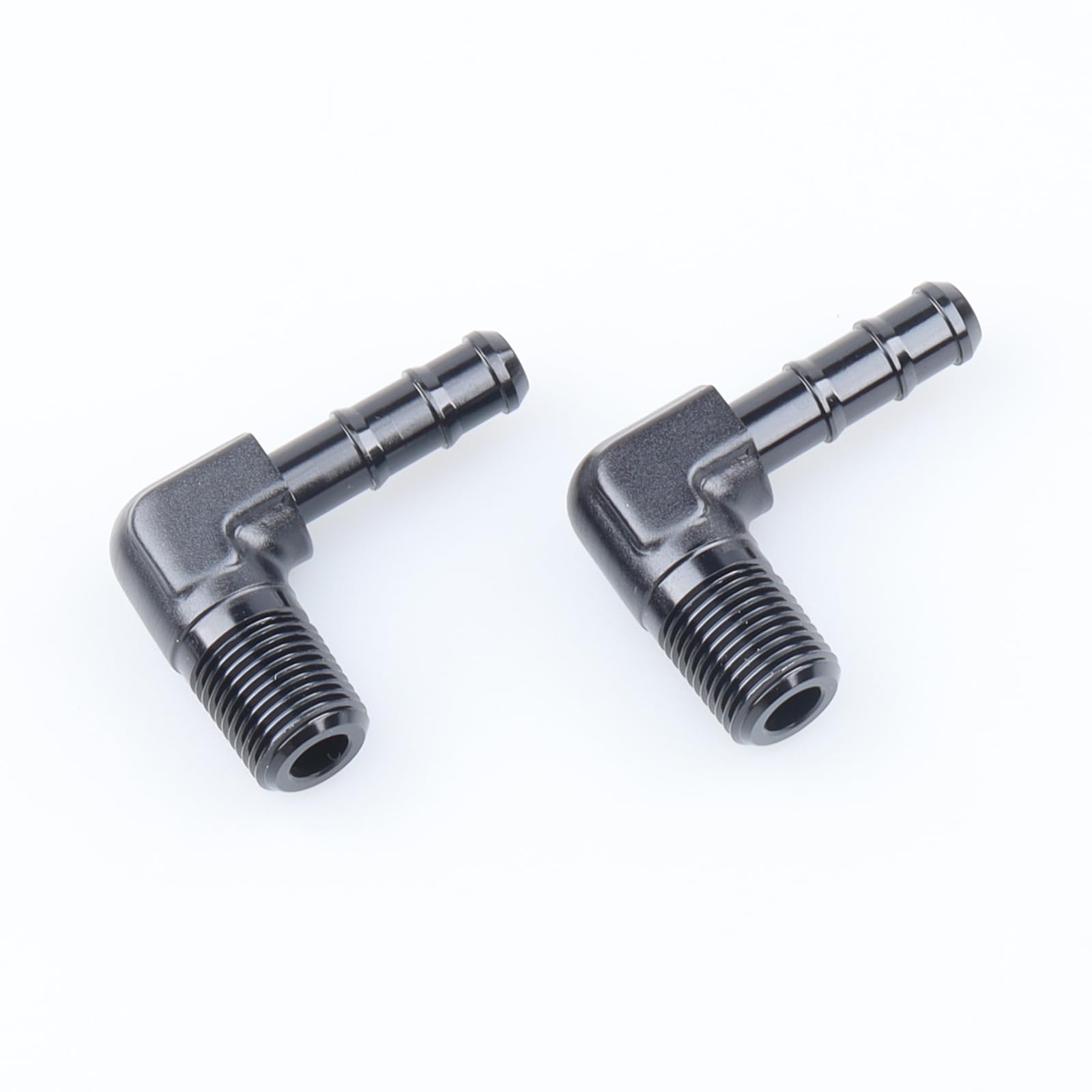 Adaptateur raccord cannelé 1/8 NPT vers 6,35 mm coudé 90° AC PERFORMANCE noir en lot de 2