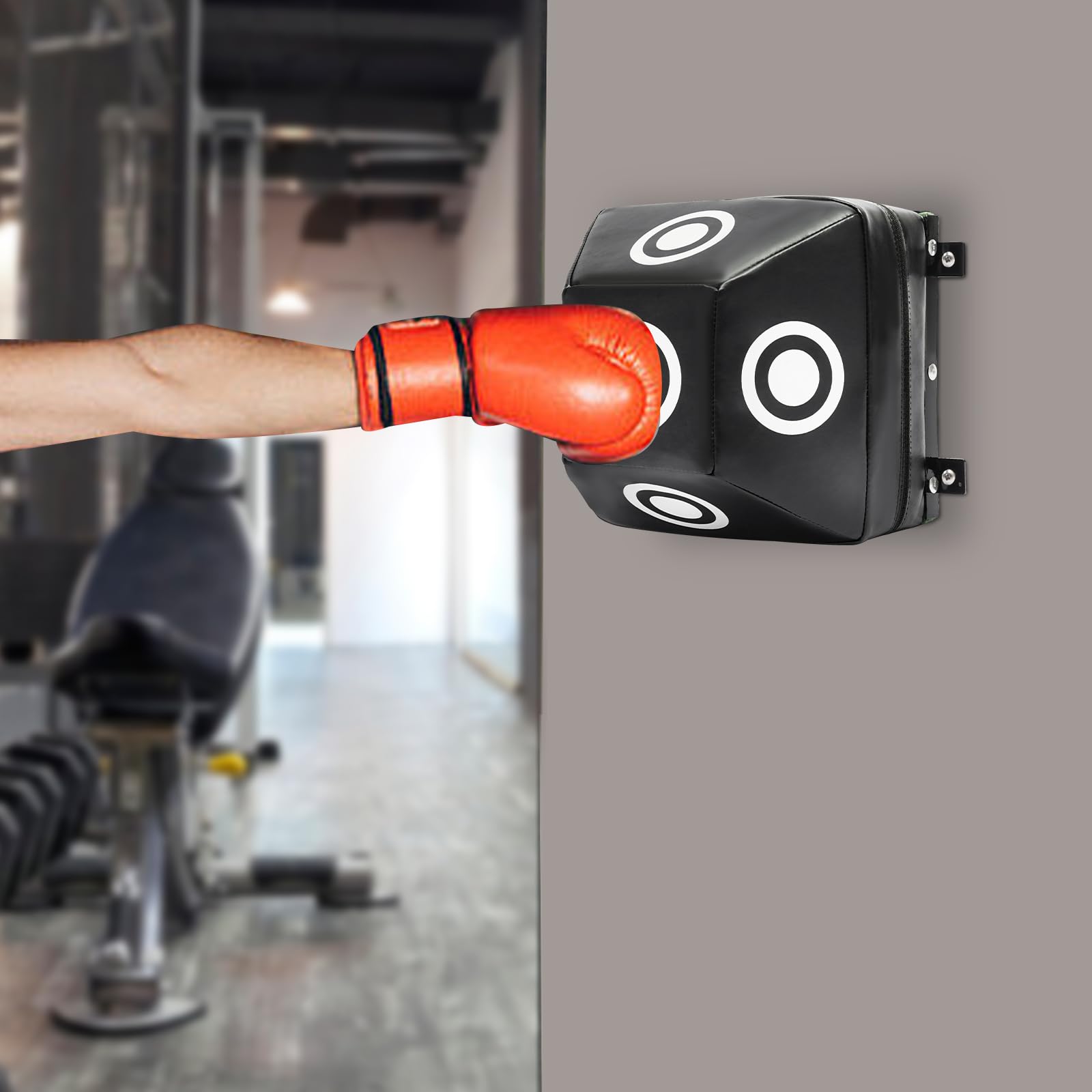 COFECO Wall Mount Uppercut Boxing Training Punching Target, MMA Training Punching Target Wall Mounted Punching Bag 11.81 x 11.81in with Marking Points Punching Target for Boxing, Combat, Kickboxing