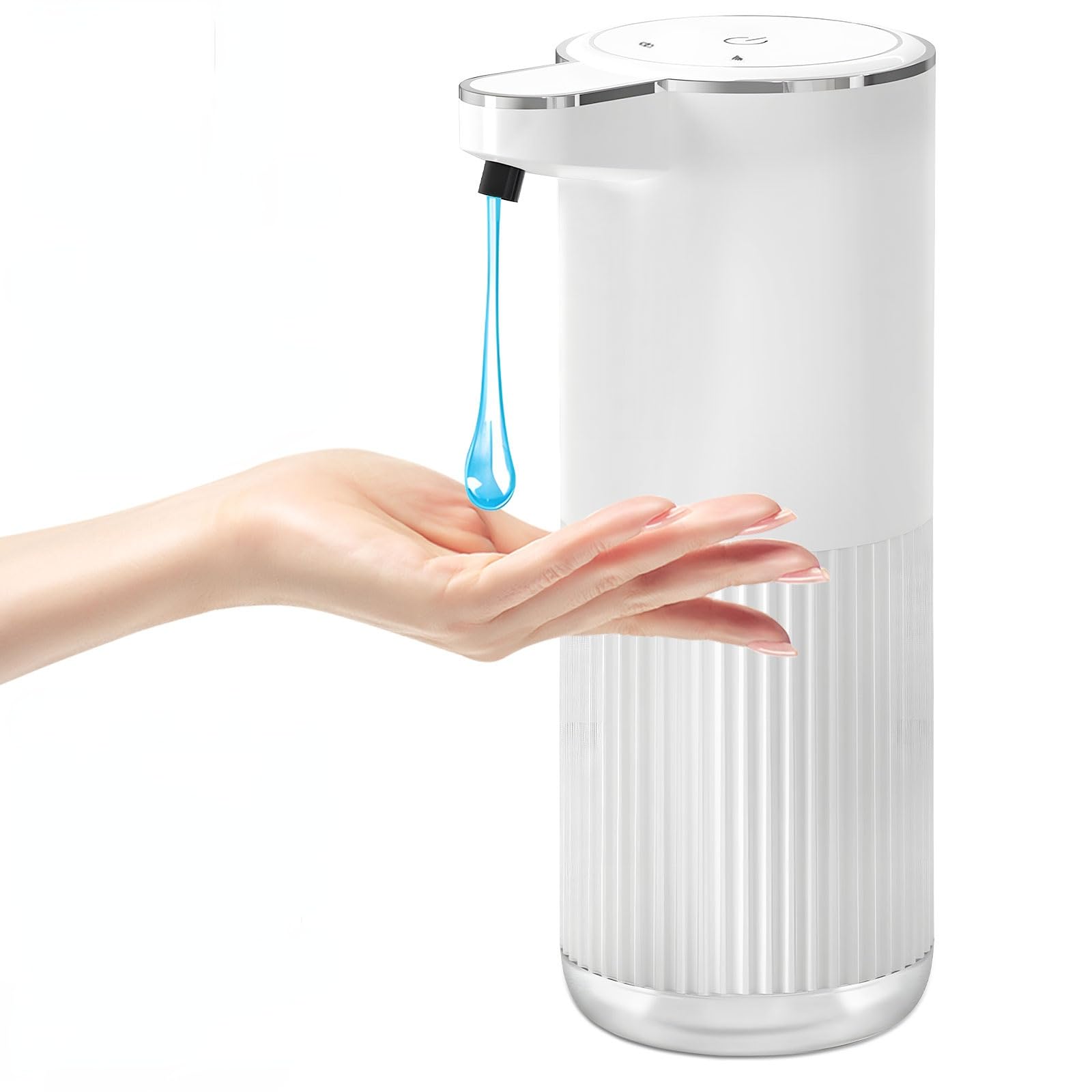 Dispensador Jabon Baño Automatico, 360ml Dispensador Jabon Automatico con Sensor, 4 Niveles Ajustables, USB Recargable, Resistente Al Agua IPX5, para Baños, Cocinas, Escuelas y Hoteles