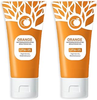 Orange Exfoliating Gel, Moisturizer Face Body Scrub Gel,Deep Cleansing Moisturizing Facial Exfoliator,Natural Orange Peeling Gel Face Scrub (2PCS)