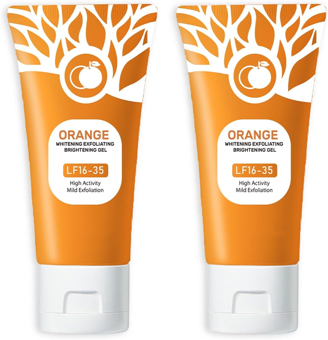 Orange Exfoliating Gel, Moisturizer Face Body Scrub Gel,Deep Cleansing Moisturizing Facial Exfoliator,Natural Orange Peeling Gel Face Scrub (2PCS)