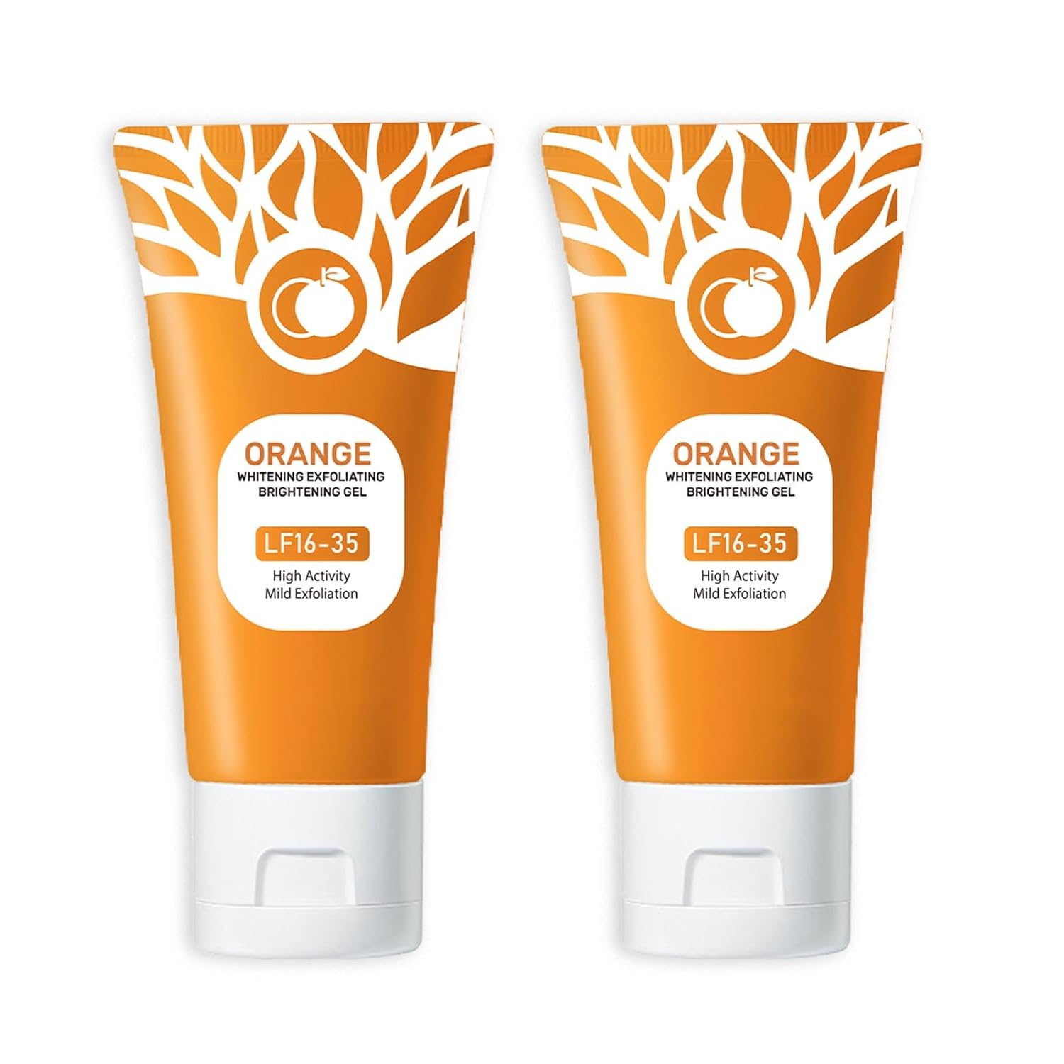 Ezyuanchly Orange Exfoliating Gel, Moisturizer Face Body Scrub Gel,Deep Cleansing Moisturizing Facial Exfoliator,Natural Orange Peeling Gel Face Scrub (2PCS)
