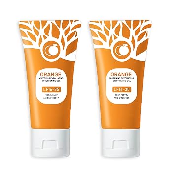 Orange Exfoliating Gel, Moisturizer Face Body Scrub Gel,Deep Cleansing Moisturizing Facial Exfoliator,Natural Orange Peeling Gel Face Scrub 2PCS