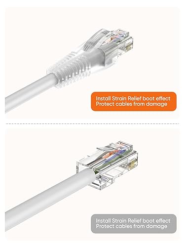 Miniatura 10 de CableCreation Cable de red Ethernet RJ45, paquete de 50 unidades para cable LAN Cat5 Cat5e Cat6 Cat6a, RJ45 codificado por colores, cubierta de
