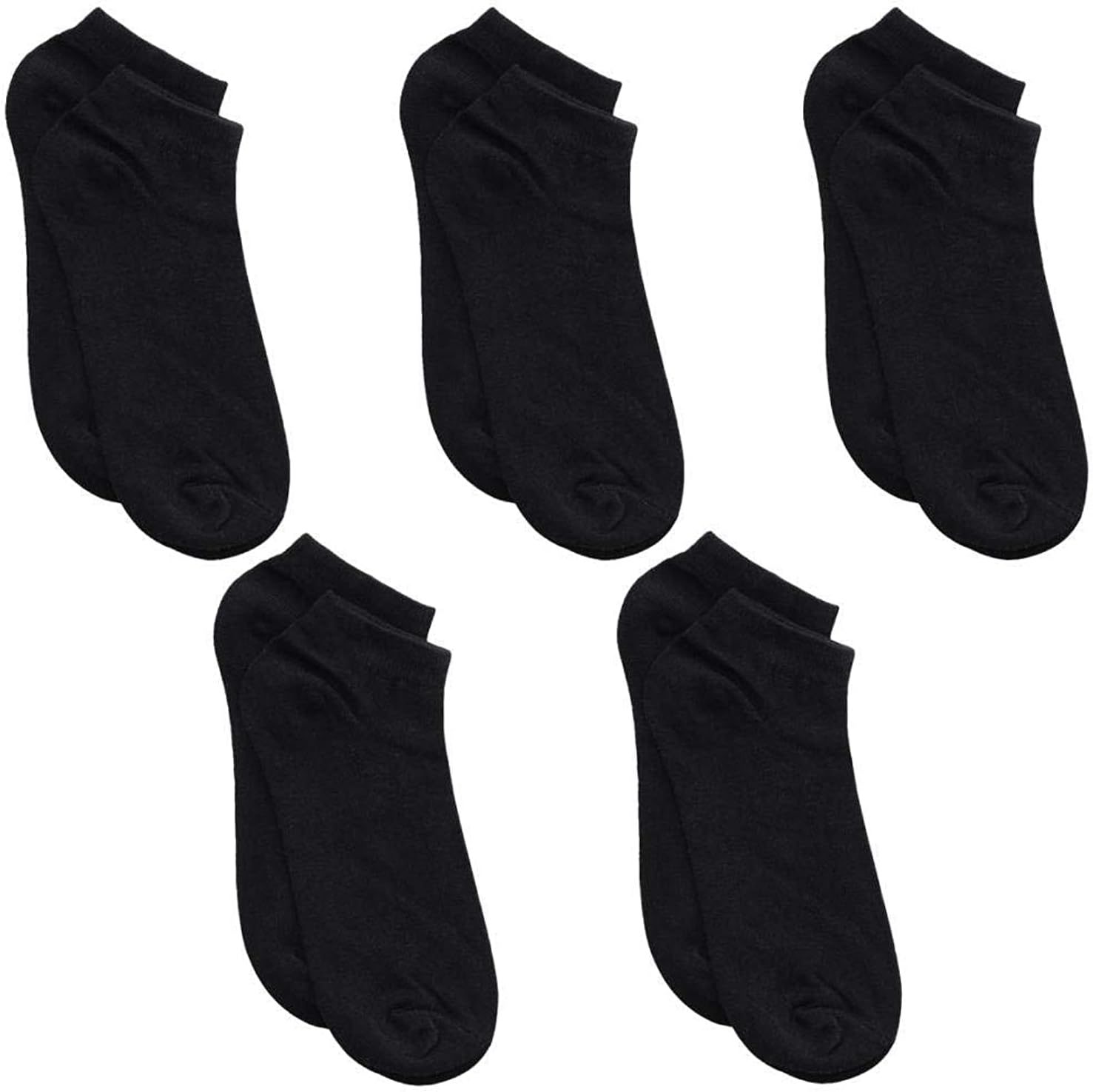 Socks For Women Black ankle no show casual soft cotton - M,( pack of 5)