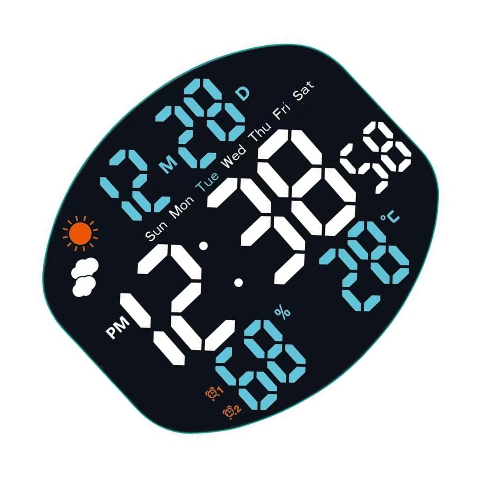 GTYLF LED Wall Clock Electronic Alarm Clock Large Display Remote Control Auto Brightness Temperature Humidity Date Week Timer Digital Alarm