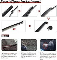 Vista 7 de Escobillas limpiaparabrisas traseras de repuesto de OTUAYAUTO para Audi Q3 2015-2024, conjunto de brazo y escobilla