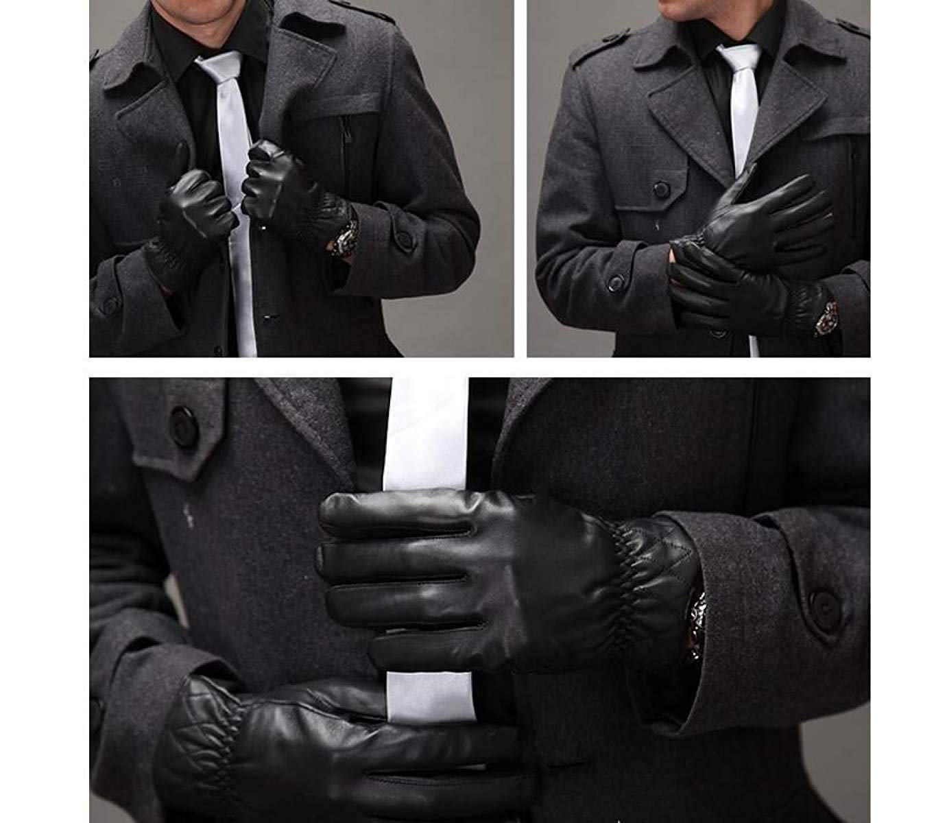 Unisex-Adult Mittens Męskie Klasyczne Rękawiczki Łatwe Ciepłe I Skórzane Nowoczesne Casual Zimowe Rękawiczki Ciepłe Zimowe Skórzane Rękawiczki/Black/One Size