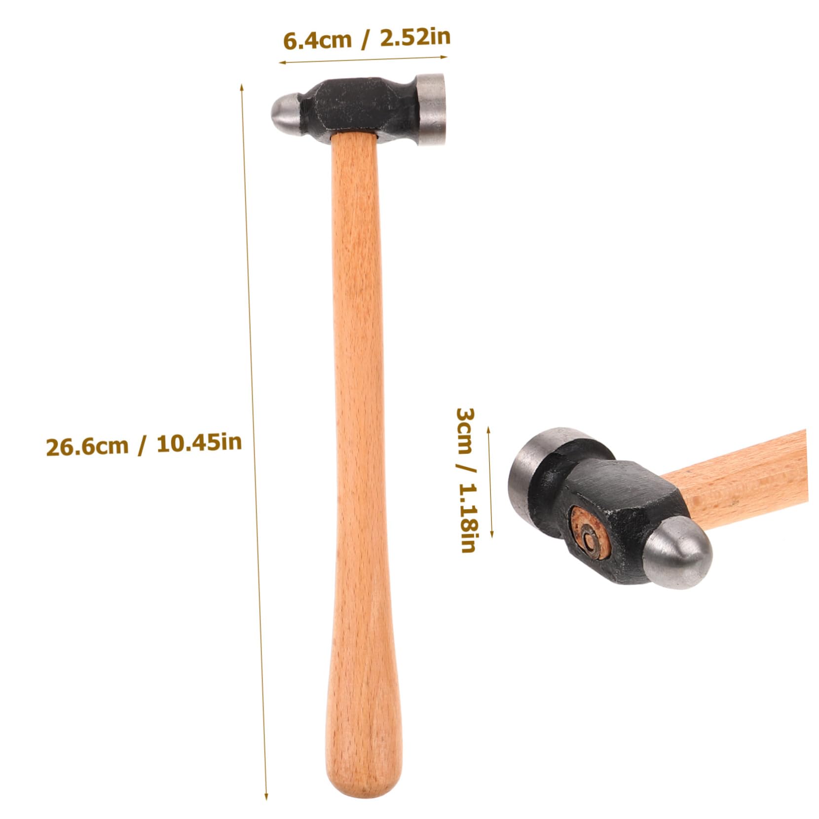 ARTIBETTER Comfort Grip Wooden Mallet Hammer Round Head Tool for Woodworking Projects and Home Dec