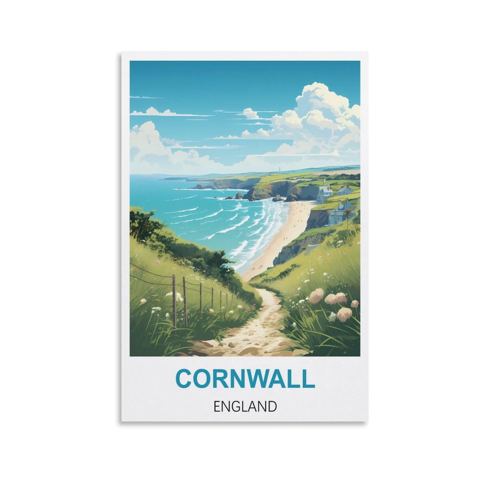 Vintage Metal Tin Wall Sign Cornwall England Art Plaque Poster Wall Decor for Home Tool Room Bar Club Restaurant Cafe 30x30cm