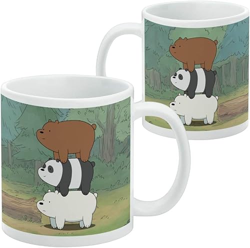 Miniatura 2 de We Bare Bears Bear - Taza de café de cerámica, novedosa taza de regalo para café, té y bebidas calientes, 11 onzas, color blanco