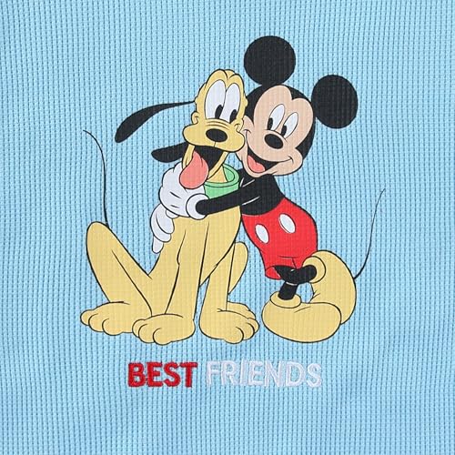Image of Disney Lilo & Stitch Mickey Mouse Boys Waffle Knit Short Sleeve Shirt and Short Set for Infant Toddler and Big Kids