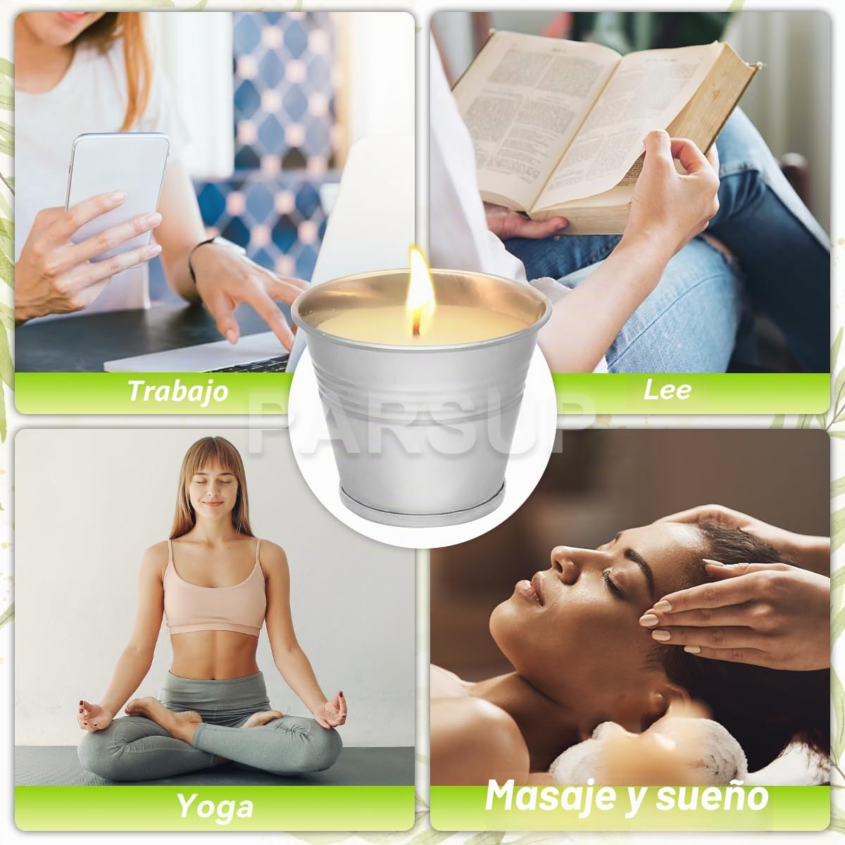 Velas de citronela al aire libre, paquete de 12 velas de aroma de citronela de cera de soja, velas con 120-180 horas de combustión para interiores, exteriores, jardín, camping