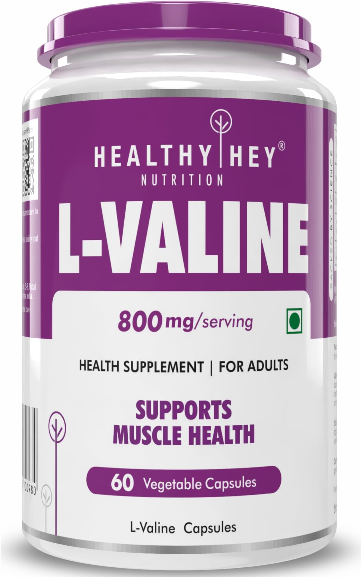 HealthyHey Nutrition L-Valine- 60 Vegetable Capsules