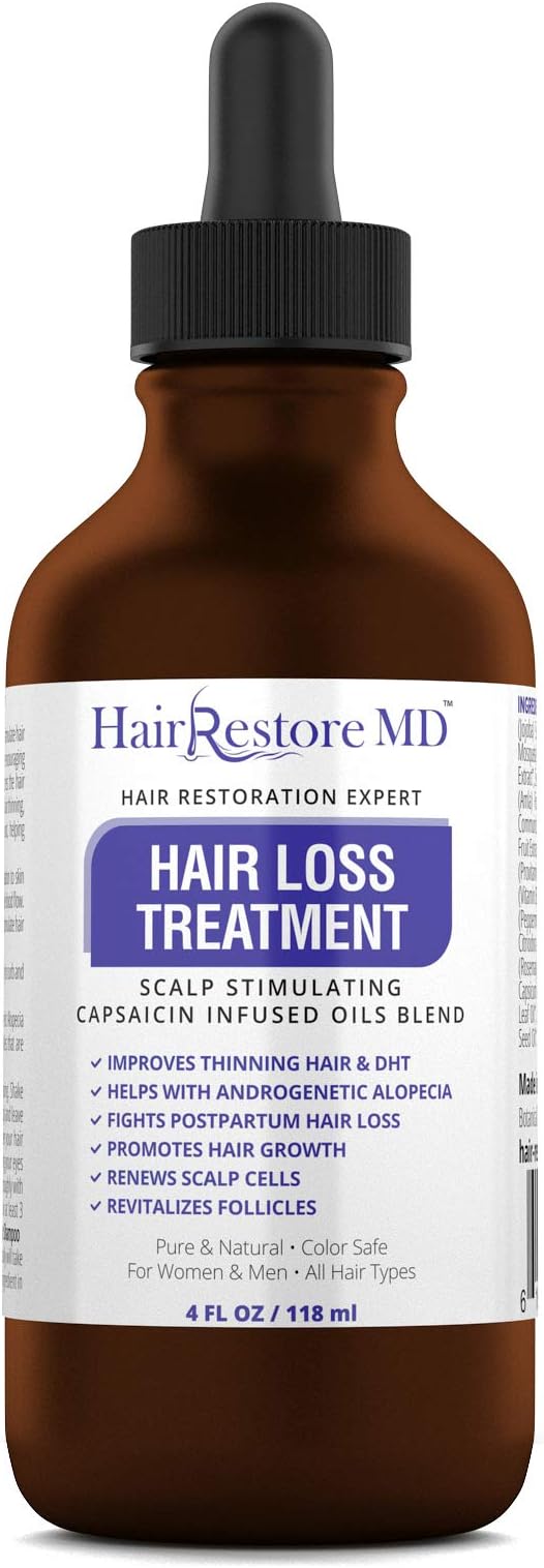 - DHT Blocker Oil - Cayenne Hair Treatment Serum for Hair Regrowth, Promotes Growth and Stops Thinning or Balding