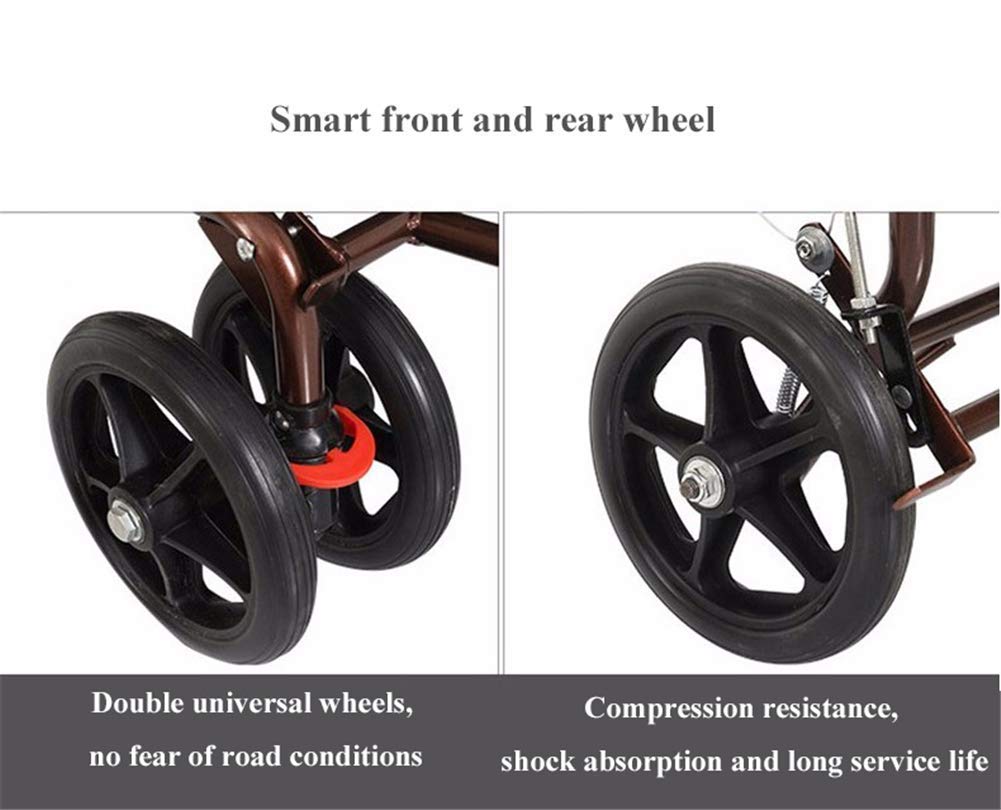 Starszy Walker, aluminiowy czterokołowy Rollator Walking Aid Lekki składany chodzik Rollator Interesting