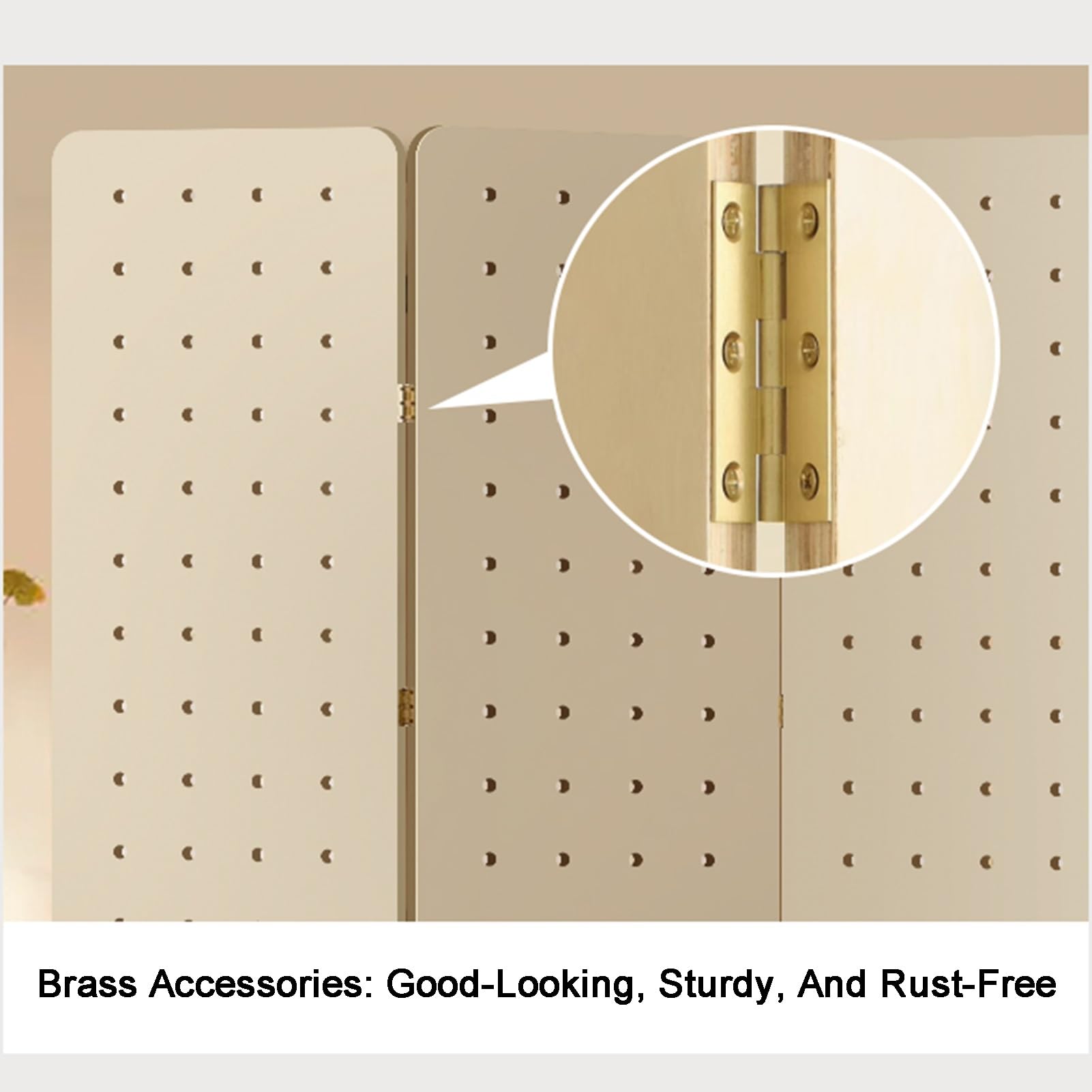 Pegboard-Raumteiler, Faltbarer Pegboard-Trennwandschirm, Sichtschutz, Pegboard-Ausstellungsständer für Juweliergeschäfte, Basare, Schlafzimmer (Stil 2, 3-Panel)