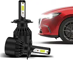 CINOY Kit Lâmpada LED H4, 37W, 6000K, 7800 Lumens, Bivolt 12V/24V, 2 Unidades, Branco