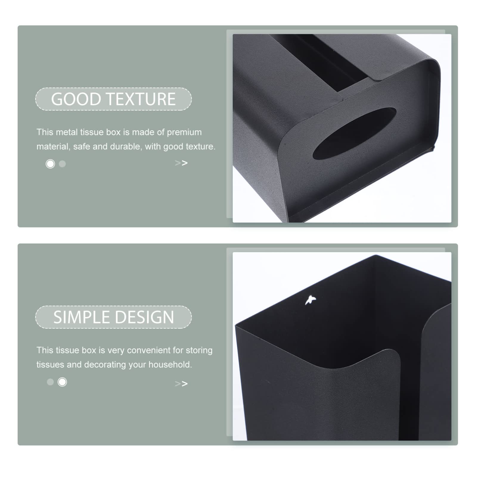 Healifty Caja de Pañuelos Magnética Soporte Colgante Multifuncional de Acero al Carbono Negra para Refrigerador, Cocina, Oficinas y Habitaciones de Hotel