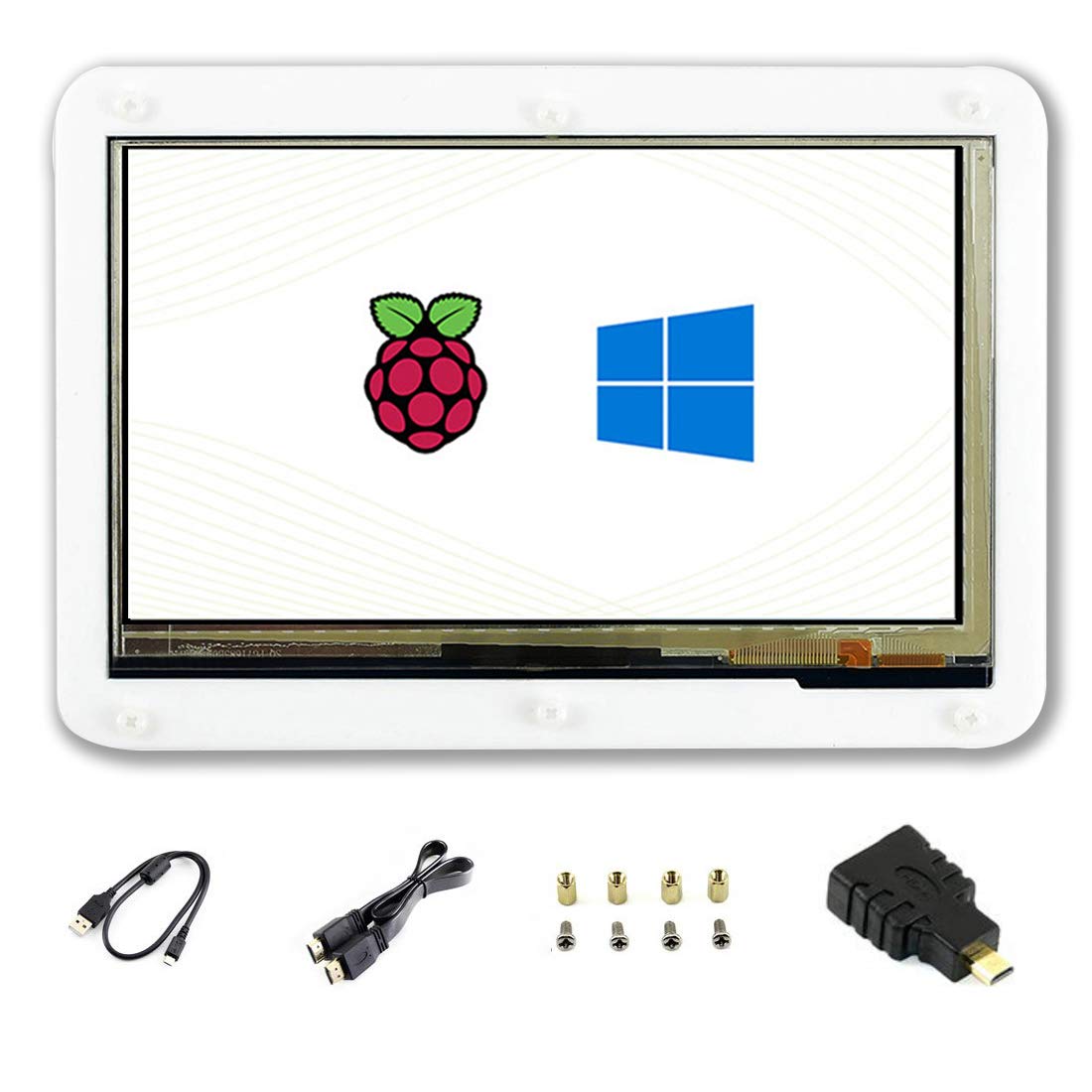 7 inch C LCD Touch Screen with Case 1024600 Win10 HDMI Interface Capacitive IPS Monitor Display for 