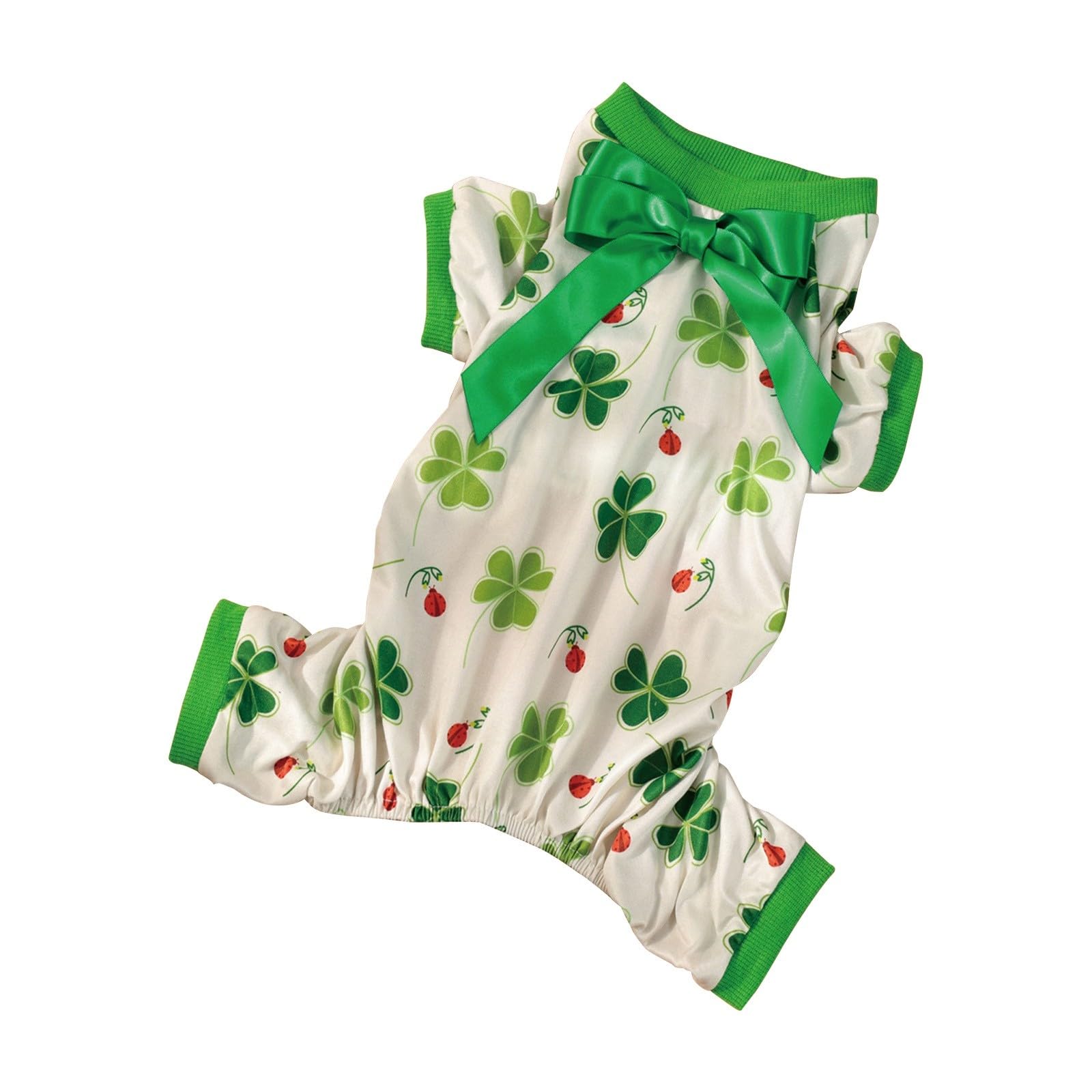 St. Patrick's Day Dog Green Dress for Small Dogs Girl,Four Leaf Outfits Skirt Dog,Puppy Dresses Clover Clothes,Pet Puppy Shirt,Cat Clothes Costume with Bow Female (K, XL)