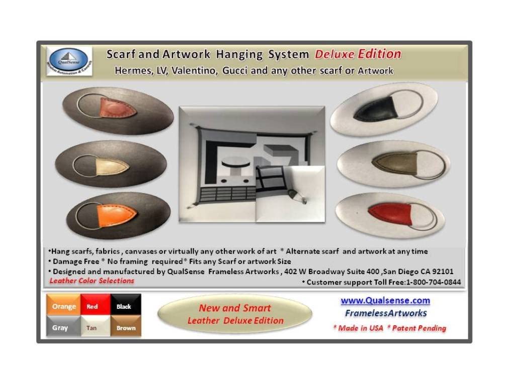 Scarf and Artwork Hanging System Deluxe Leather Edition