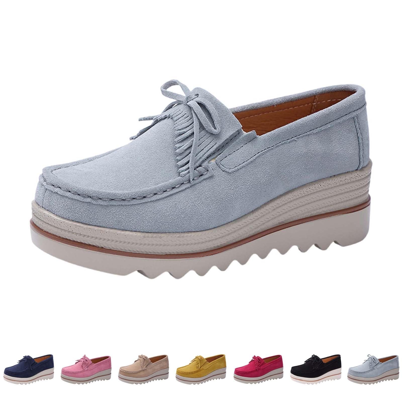 Generisch Mocasines de mujer elegantes con plataforma cómoda y mocasines de ante