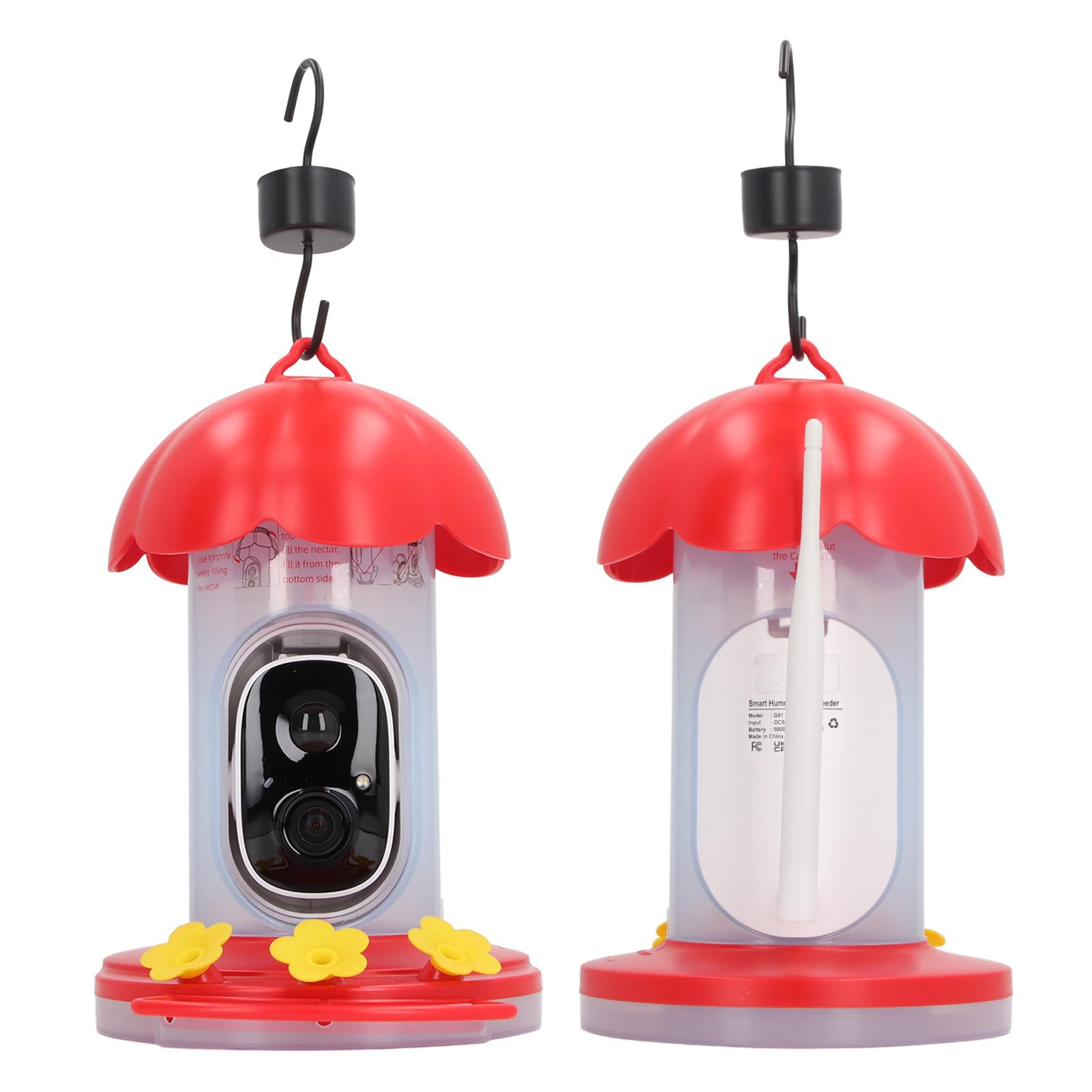 Cámara AI 1080P HD Comedero para Pájaros para Grabadora de Observación de Aves Al Aire Libre IP65 Impermeable con Capacidad de 2L Comedero para Pájaros con Cámara para Amantes de Las Aves